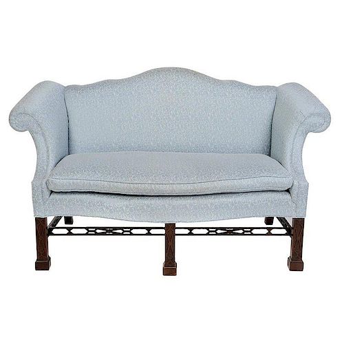 Chippendale Style Mahogany Camel Back Settee