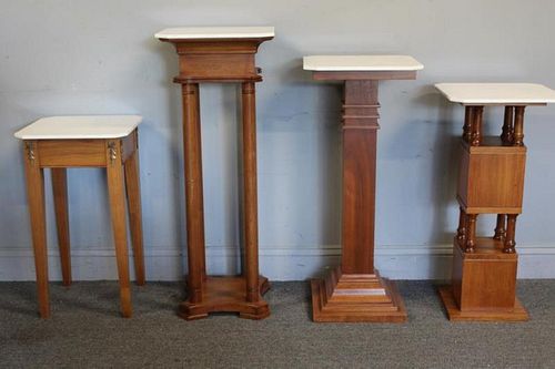 Grouping Of 4 Marbletop Wood Pedestals .