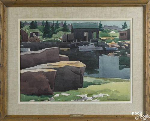 Antonio Pietro Martino (American 1902-1988), watercolor, titled Vinal Haven Island, signed lower