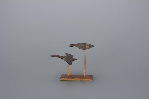 Miniature Flying Duck Pair Chas. Duhmell (attr.)