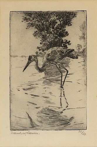Frank W. Benson (1862-1951) Blue Heron