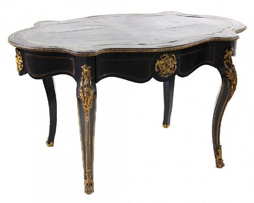 French Boulle bronze mounted salon table.