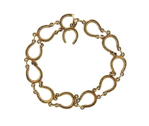 Birks 9K Gold Horseshoe Toggle Bracelet