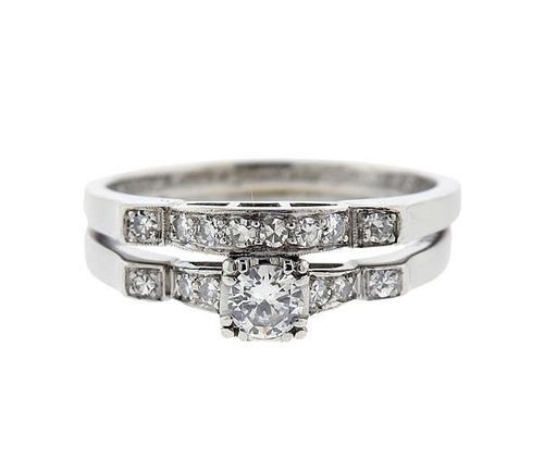 Platinum Diamond Wedding Engagement Ring Set