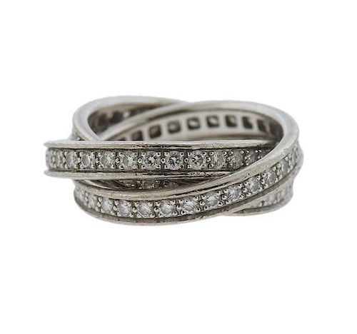 Cartier Trinity 18k Gold Diamond Band Ring