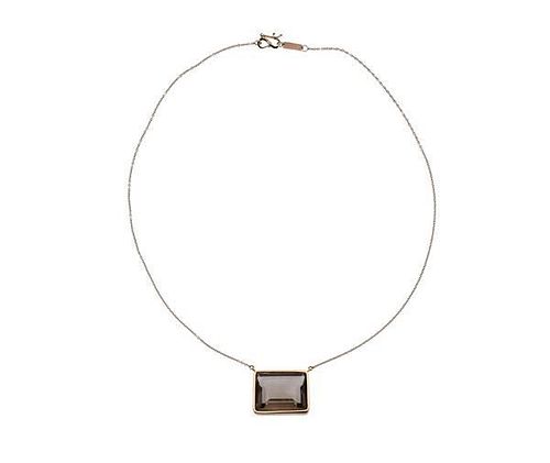 Monique Pean 18K Gold Smokey Quartz Necklace