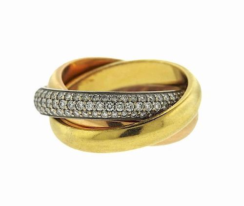 Cartier Trinity Diamond Rolling Band Ring