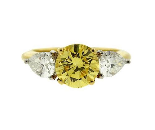 Tiffany &amp; Co GIA Platinum 18k Gold Diamond Engagement Ring