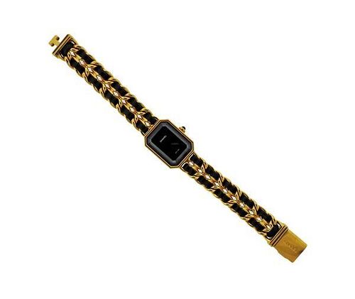 Chanel Premier Gold Plated Leather Watch