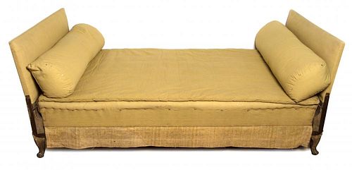An Upholstered Daybed Width 70 1/4 x depth 39 1/4 inches.