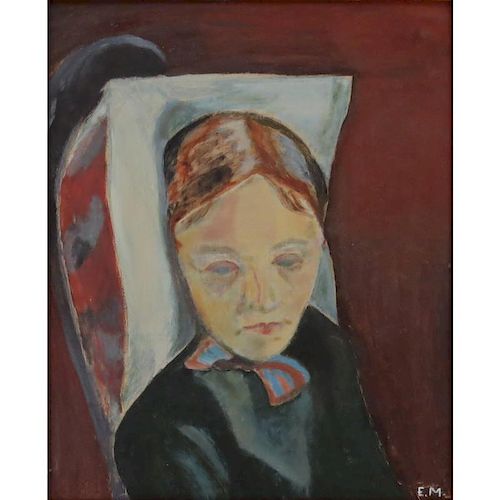 after: Edvard Munch, Norwegian (1863-1944) Oil on Panel, Portrait of a Woman.