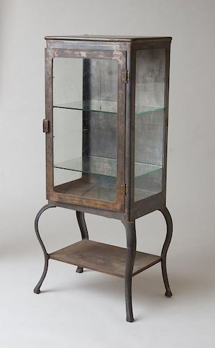 MEDICAL STEEL AND GLASS CABINET, EARLY 20TH CENTURY