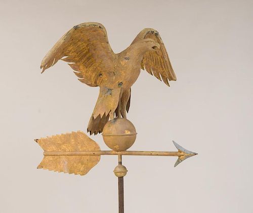 AMERICAN GILT-COPPER EAGLE-FORM WEATHERVANE, 19TH CENTURY