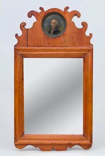 AMERICAN CHIPPENDALE PINE SMALL MIRROR