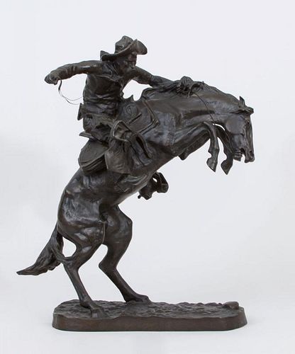 AFTER FREDERIC REMINGTON (1861-1909): BRONCO BUSTER