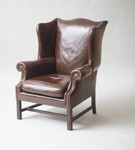 ENGLISH LEATHER WING CHAIR