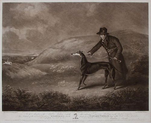 WILLIAM WARD (1766-1826), AFTER HENRY BERNARD CHALON (1770-1849): PORTRAIT OF THE CELEBRATED GREYHOUND SNOWBALL