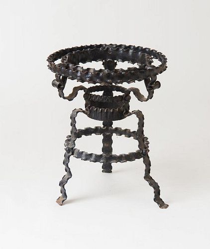 PAINTED WROUGHT-IRON TRIPOD TABLE BASE