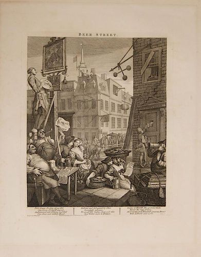 AFTER WILLIAM HOGARTH (1697-1764): BEER STREET; AND GIN LANE
