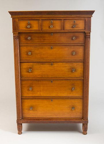 FEDERAL MAPLE TALL CHEST OF DRAWERS