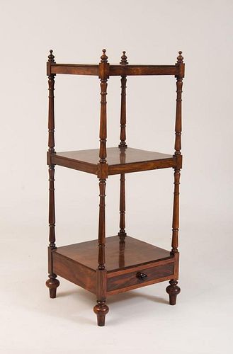 VICTORIAN ROSEWOOD THREE-TIERED WHAT NOT