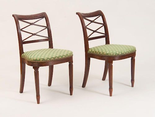 PAIR OF FEDERAL MAHOGANY SIDE CHAIRS, NEW YORK