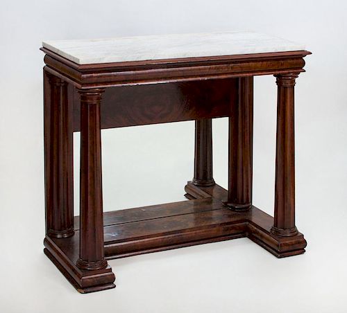 AMERICAN LATE CLASSICAL MAHOGANY PIER TABLE, PROBABLY BOSTON
