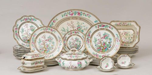 COALPORT CHINA FIFTY FIVE-PIECE PART-DINNER SERVICE, IN THE 'INDIAN TREE' PATTERN