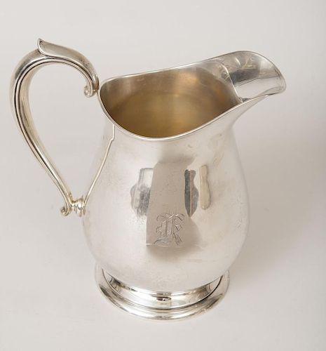 FISHER MONOGRAMMED SILVER WATER PITCHER