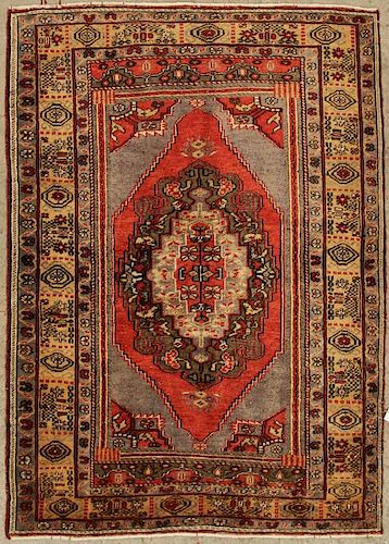 Antique Turkish Oushak Rug  Size: 3.1 x 5.4
