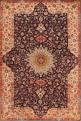 Antique Persian isfahan Rug Size: 4.11 x 7.4