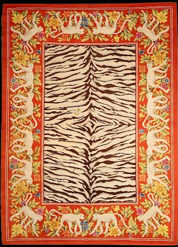 Antique Spanish Zebra Rug Size:  8.0 x 11.0