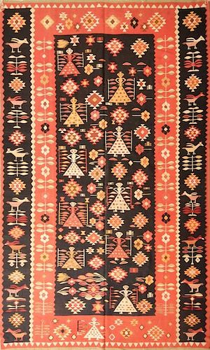 Antique Turkish Kilim Rug Size:  6.0 x 9.11