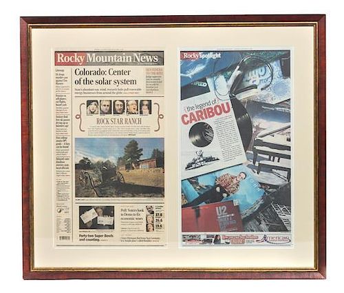 Two Framed News Articles Pertaining to Caribou Ranch