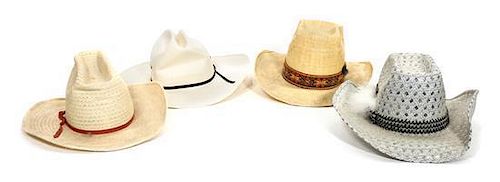 Four Cowboy Hats Diameter of largest 13 inches.