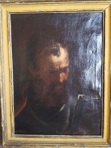 Italian Old Master Painting Old Man with Book 1600's
