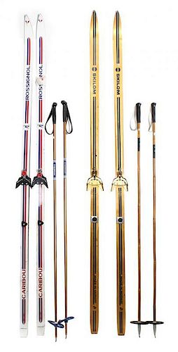 Six Pairs of Vintage Cross Country Skis