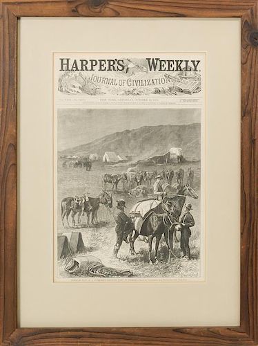 Three Harper's Weekly Prints Height of first 9 1/2 x width 14 1/2 inches.