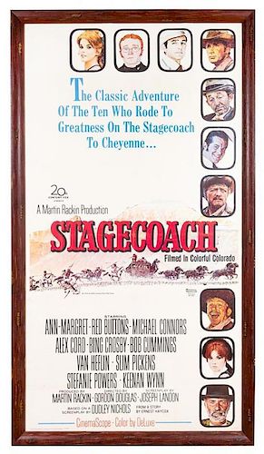 A "Stagecoach" Film Poster Height 77 3/4 x width 40 1/2 inches.