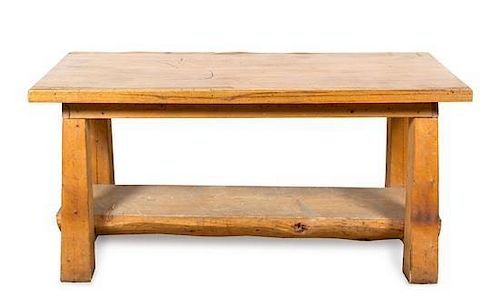 An American Rustic Pine Table Height 29 1/2 x width 61 x depth 27 inches.