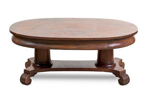 An American Low Table Height 19 1/2 x width 48 x depth 29 3/4 inches.