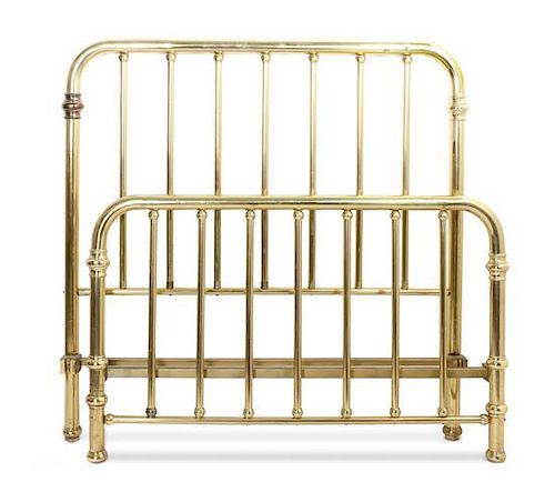 A Brass Spindle Bed Height of headboard 51 1/2 inches.