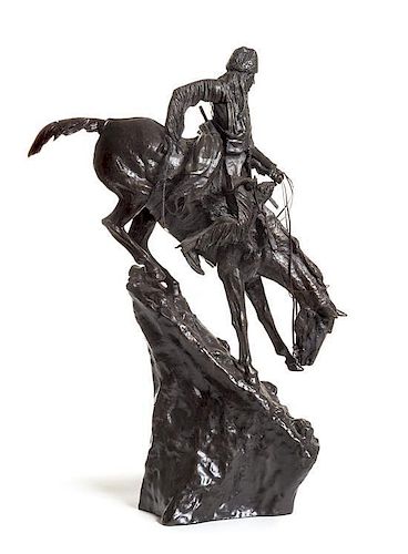 An American Bronze Figural Group Height 27 inches.