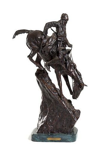 An American Bronze Figural Group Height of bronze 26 1/2 inches.