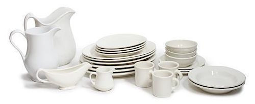 An Assembled Porcelain Dinner Service Diameter of larger dinner plate 13 3/4 inches.