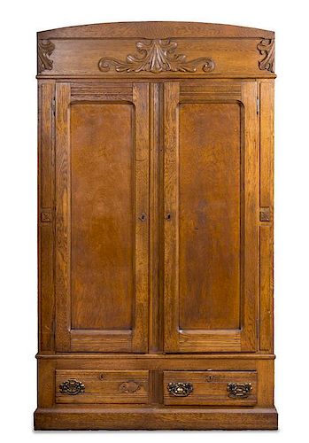 An American Armoire Retrofitted for Microphone Storage Height 86 x width 57 x depth 17 inches.