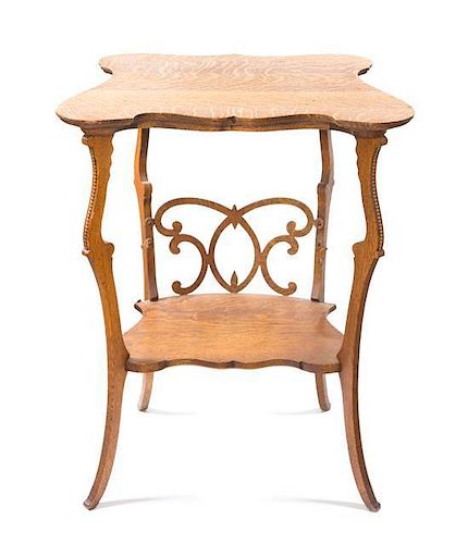 A Victorian Oak Side Table Height 30 x width 24 x depth 20 inches.