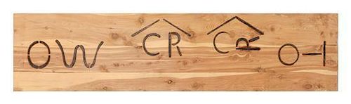 A Caribou Ranch Branding Iron Testing Plank Length 50 x width 12 inches.