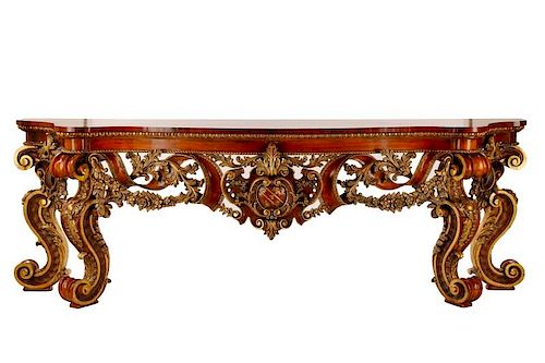 Palatial French Baroque Style Console Table