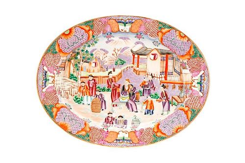 Chinese Export Mandarin Orange Peel Platter